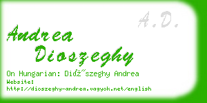 andrea dioszeghy business card